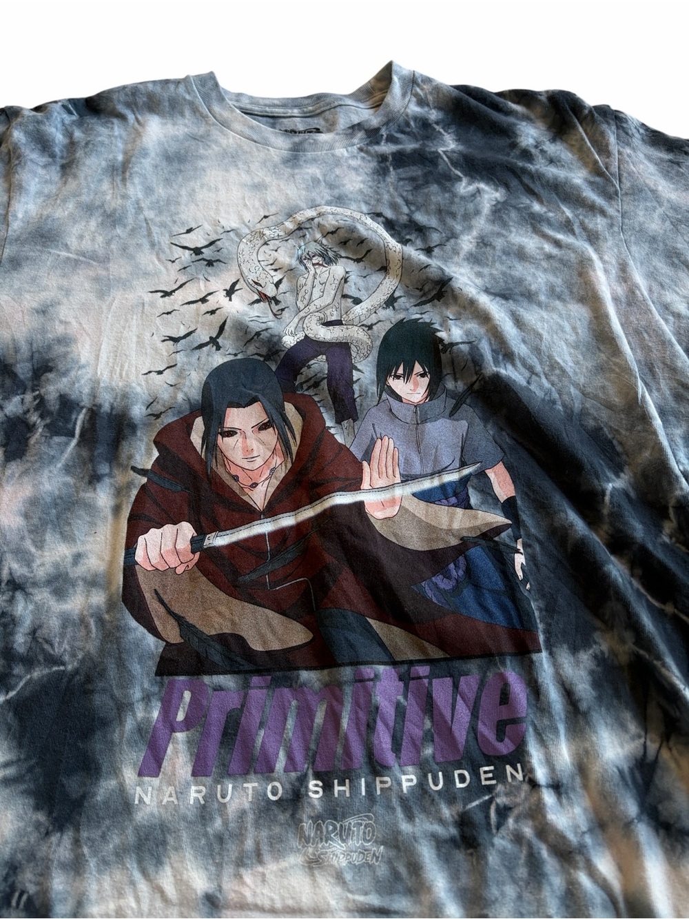 Primitive Naruto Shippuden Tie-Dye Tee Size Large 100% Cotton Anime